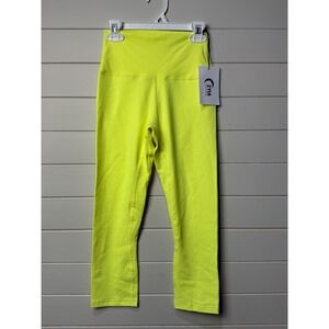 ZYIA Active Ascend Hi Rise Capri Leggings Neon Yellow Size 2 New With Tags